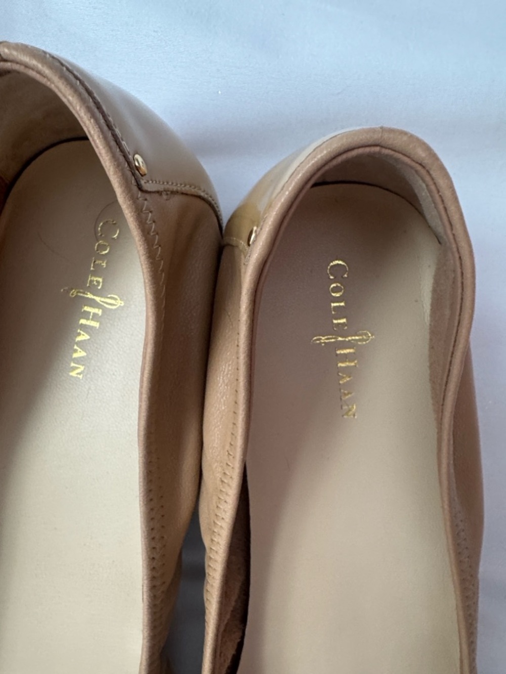 NWT Cole Haan x Nike Air “Monica” Tan Leather Bow Cap-Toe Ballet Flats 10B - Picture 3 of 6